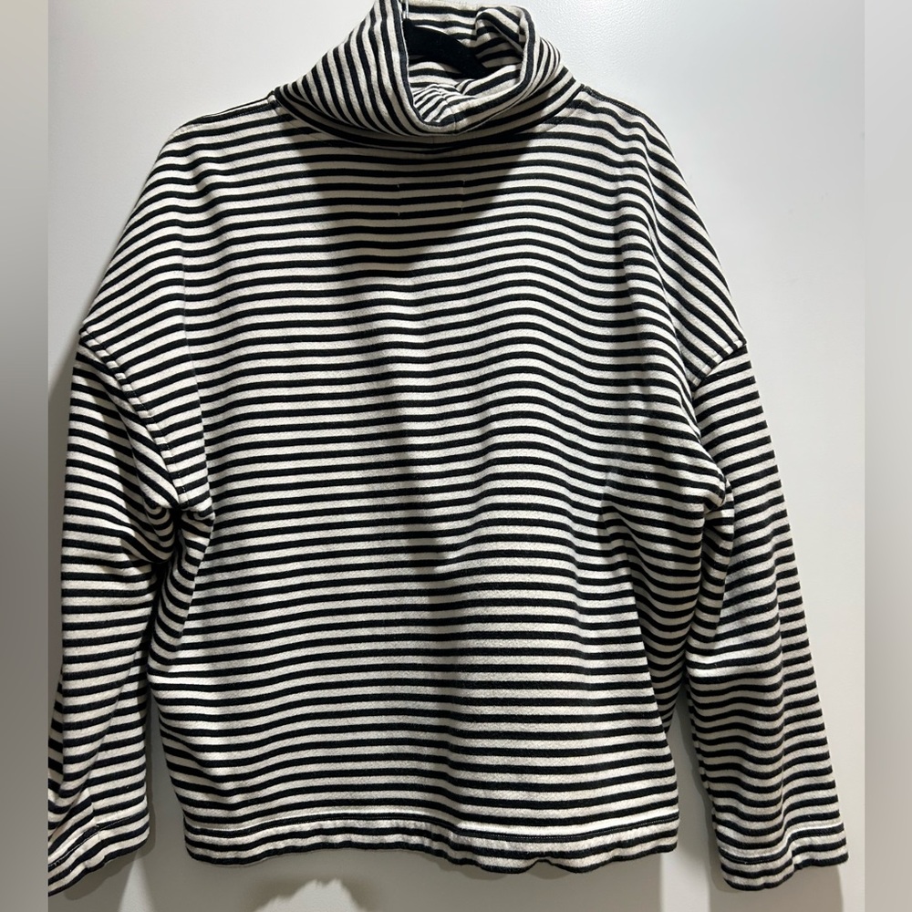 Everlane Terry Cloth Striped Turtleneck, M, EUC
